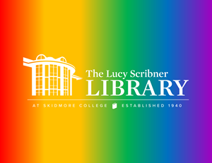 Multicolored library pride sign.
